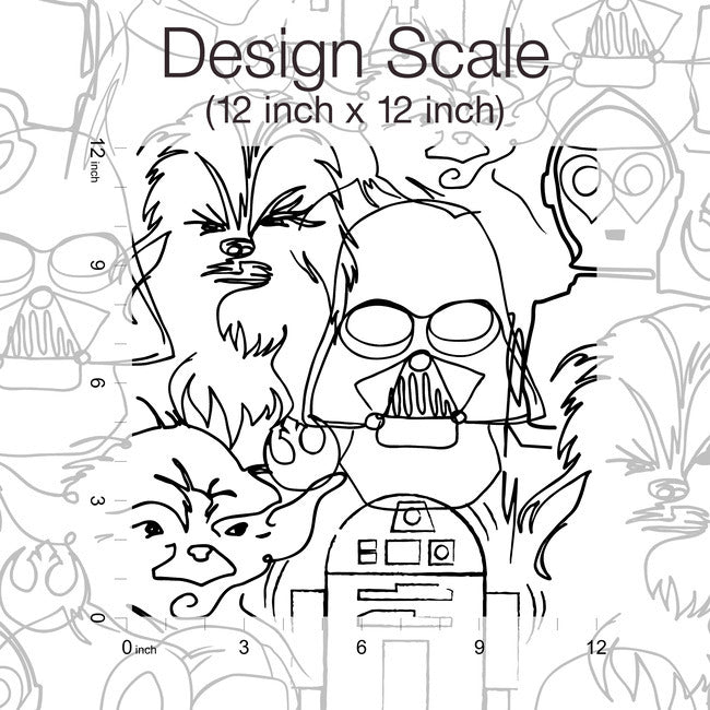 Star Wars Saga Line Sketches Peel And Stick Wallpaper Peel and Stick Wallpaper RoomMates   
