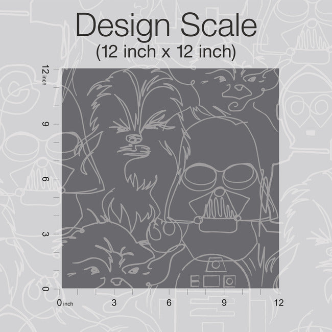Star Wars Saga Line Sketches Peel And Stick Wallpaper Peel and Stick Wallpaper RoomMates   