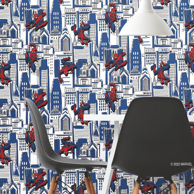Spider-Man Cityscape Peel And Stick Wallpaper Peel and Stick Wallpaper RoomMates   