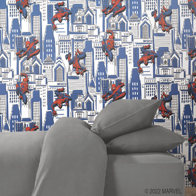 Spider-Man Cityscape Peel And Stick Wallpaper Peel and Stick Wallpaper RoomMates   