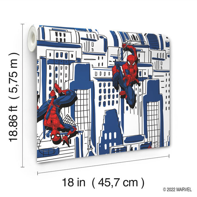 Spider-Man Cityscape Peel And Stick Wallpaper Peel and Stick Wallpaper RoomMates   