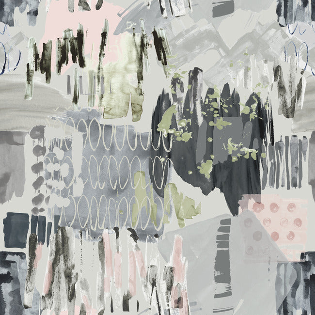 Tamara Day Abstraction Wallpaper Mural Wall Murals RoomMates Mural Charcoal 