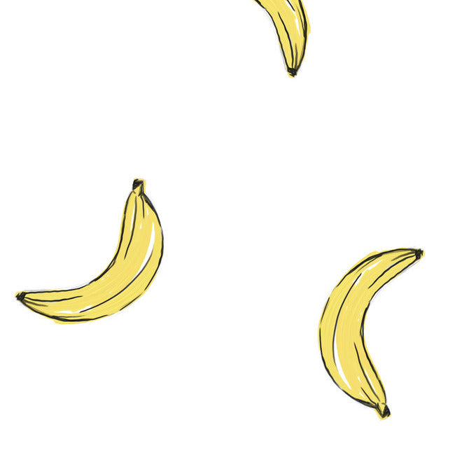 Mr. Kate Banana Print Peel & Stick Wallpaper Peel and Stick Wallpaper RoomMates Roll White 