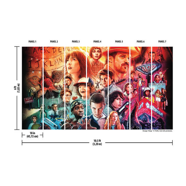 Netflix “Stranger Things” Peel and Stick Wallpaper Mural Wall Murals RoomMates Decor   