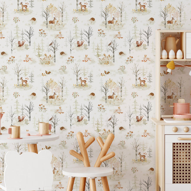 Clara Jean Woodland Scene Peel and Stick Wallpaper Peel and Stick Wallpaper RoomMates   