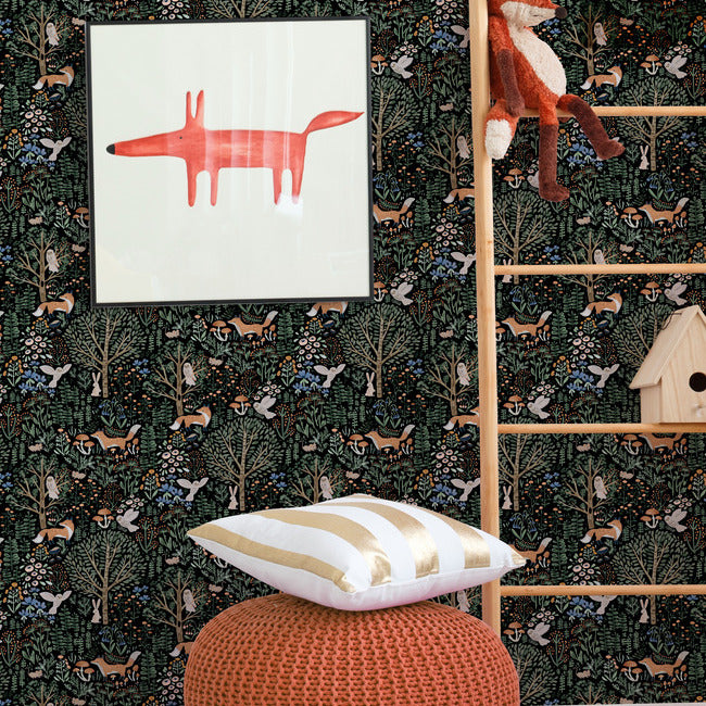 Clara Jean Folklore Forest Peel and Stick Wallpaper Peel and Stick Wallpaper RoomMates   
