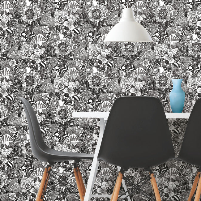 Mushroom Magic Peel and Stick Wallpaper Peel and Stick Wallpaper RoomMates   