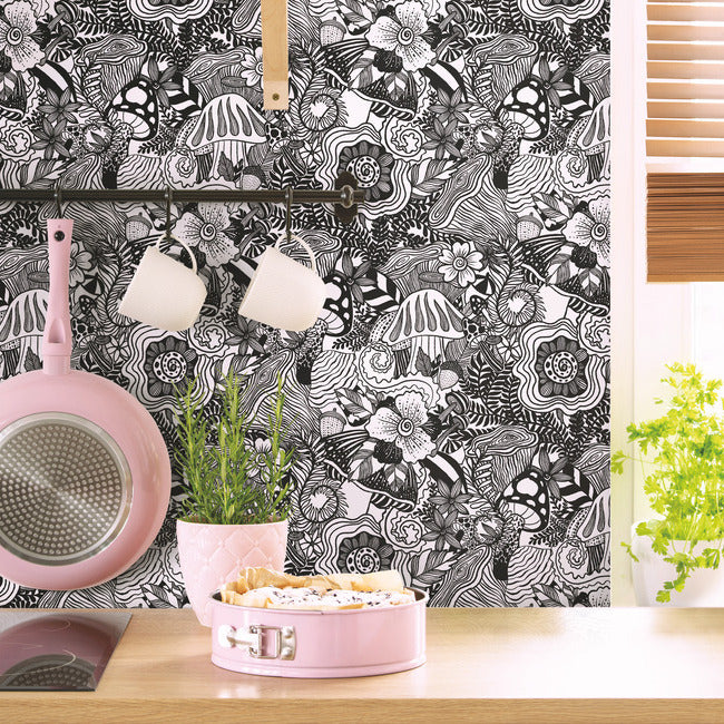 Mushroom Magic Peel and Stick Wallpaper Peel and Stick Wallpaper RoomMates   
