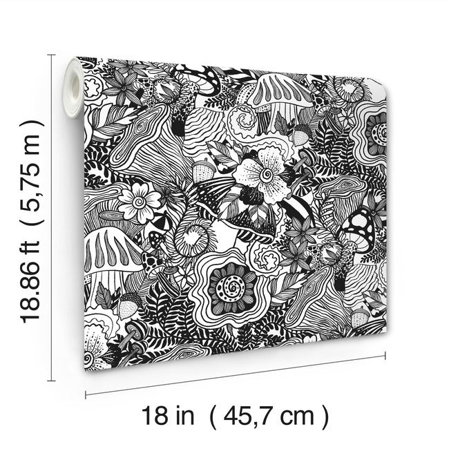Mushroom Magic Peel and Stick Wallpaper Peel and Stick Wallpaper RoomMates   