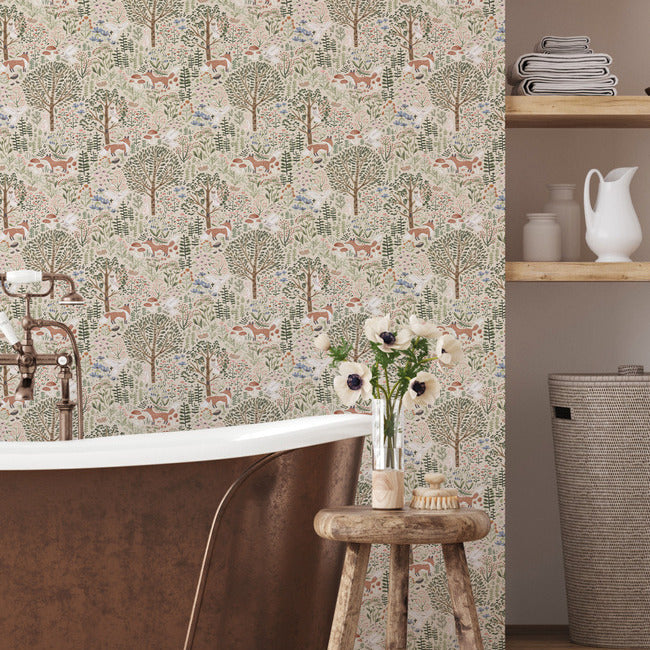 Clara Jean Folklore Forest Peel and Stick Wallpaper Peel and Stick Wallpaper RoomMates   