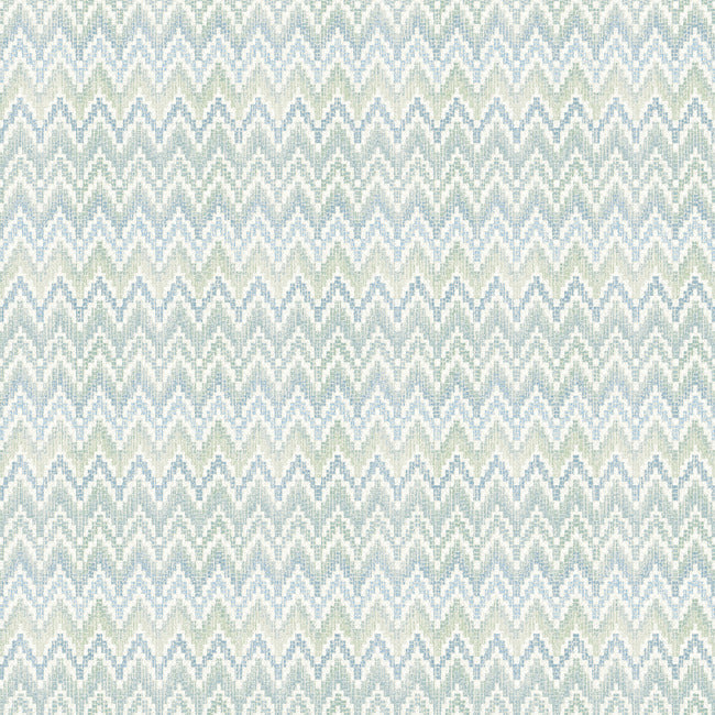 Waverly Heartbeat Peel & Stick Wallpaper Peel and Stick Wallpaper RoomMates Roll Green/Blue 