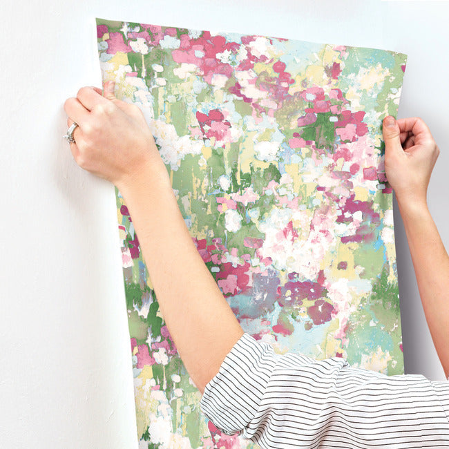 Waverly Abstract Garden Peel & Stick Wallpaper Peel and Stick Wallpaper RoomMates   