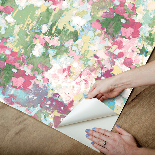 Waverly Abstract Garden Peel & Stick Wallpaper Peel and Stick Wallpaper RoomMates   