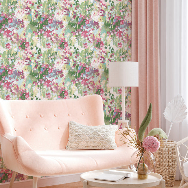 Waverly Abstract Garden Peel & Stick Wallpaper Peel and Stick Wallpaper RoomMates   
