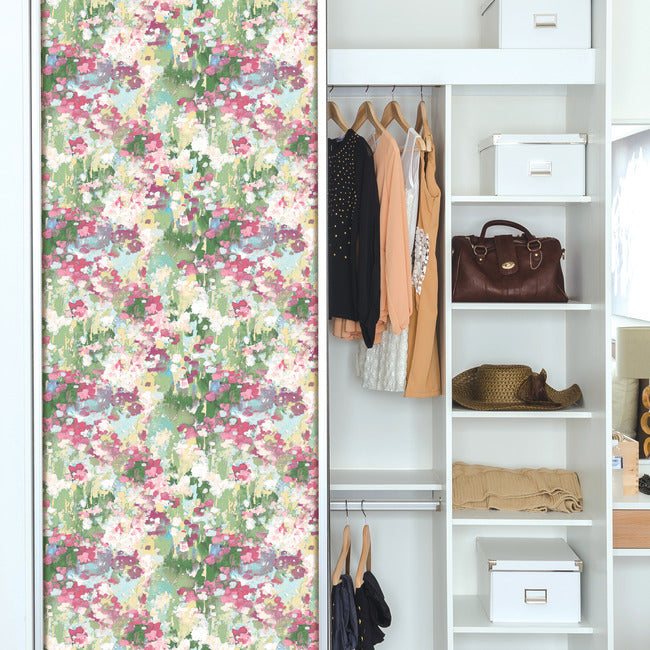 Waverly Abstract Garden Peel & Stick Wallpaper Peel and Stick Wallpaper RoomMates   