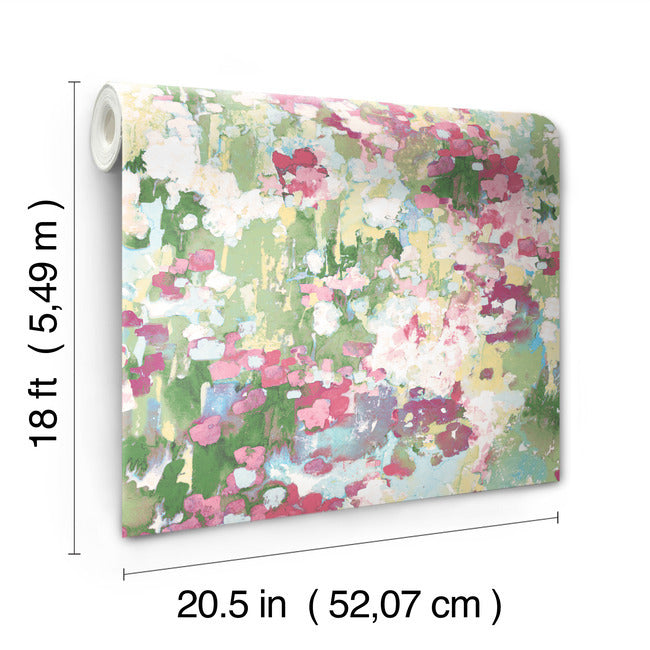 Waverly Abstract Garden Peel & Stick Wallpaper Peel and Stick Wallpaper RoomMates   