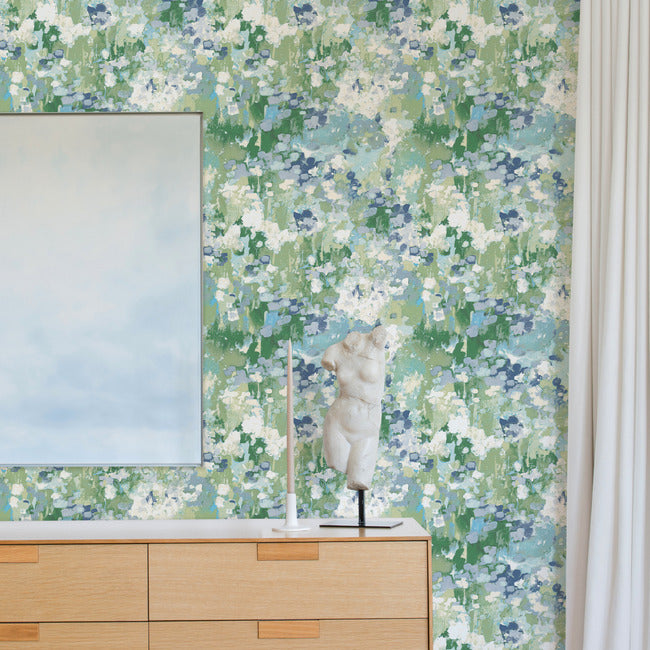 Waverly Abstract Garden Peel & Stick Wallpaper Peel and Stick Wallpaper RoomMates   