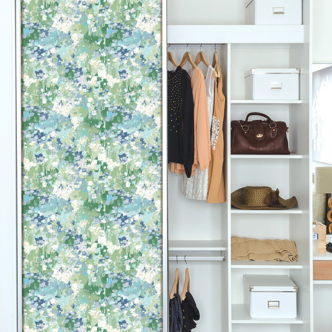 Waverly Abstract Garden Peel & Stick Wallpaper Peel and Stick Wallpaper RoomMates   