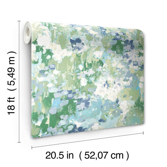 Waverly Abstract Garden Peel & Stick Wallpaper Peel and Stick Wallpaper RoomMates   