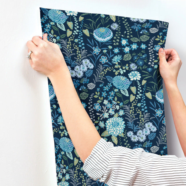 Waverly Fiona Floral Peel & Stick Wallpaper Peel and Stick Wallpaper RoomMates   