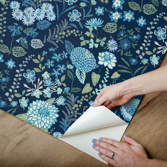 Waverly Fiona Floral Peel & Stick Wallpaper Peel and Stick Wallpaper RoomMates   