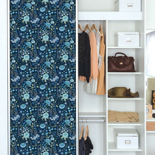 Waverly Fiona Floral Peel & Stick Wallpaper Peel and Stick Wallpaper RoomMates   
