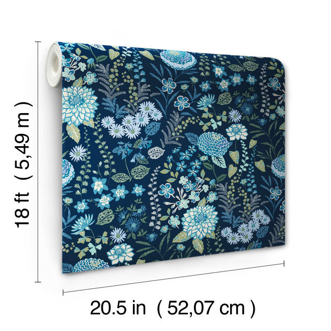 Waverly Fiona Floral Peel & Stick Wallpaper Peel and Stick Wallpaper RoomMates   