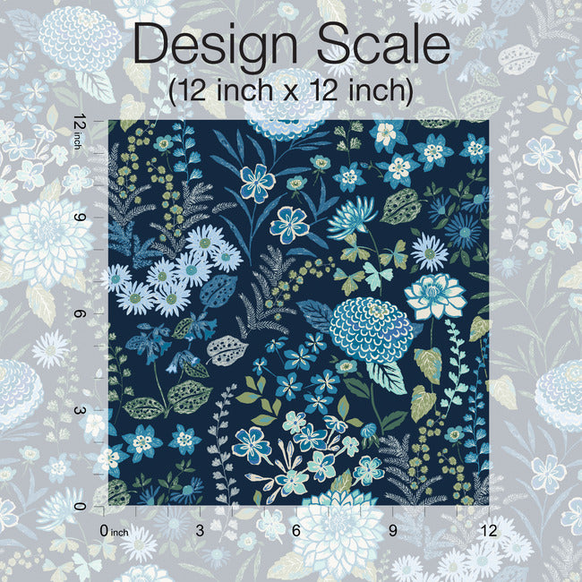 Waverly Fiona Floral Peel & Stick Wallpaper Peel and Stick Wallpaper RoomMates   