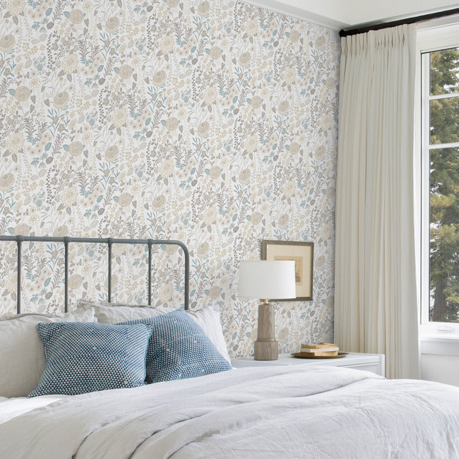 Waverly Fiona Floral Peel & Stick Wallpaper Peel and Stick Wallpaper RoomMates   