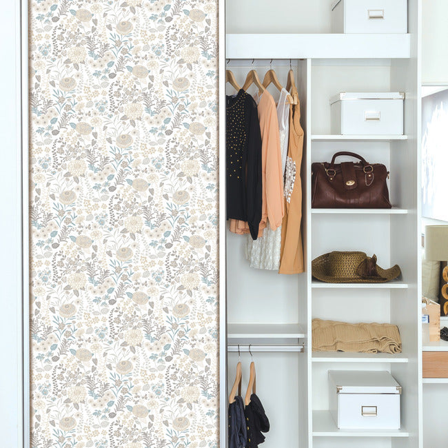 Waverly Fiona Floral Peel & Stick Wallpaper Peel and Stick Wallpaper RoomMates   