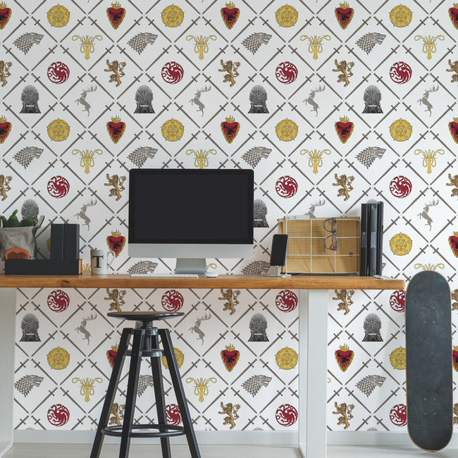 Game Of Thrones House Sigils Peel & Stick Wallpaper Peel and Stick Wallpaper RoomMates   