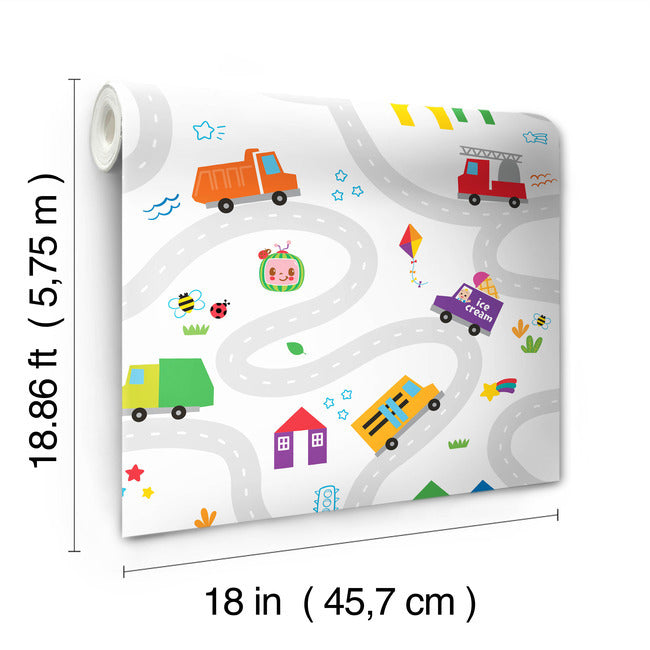 CoComelon Road Map Peel & Stick Wallpaper Peel and Stick Wallpaper RoomMates   