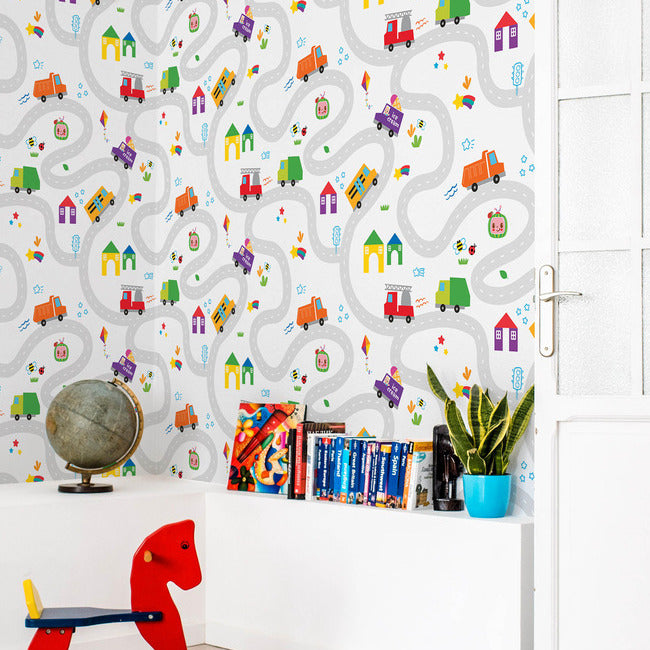 CoComelon Road Map Peel & Stick Wallpaper Peel and Stick Wallpaper RoomMates   