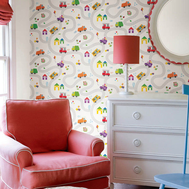 CoComelon Road Map Peel & Stick Wallpaper Peel and Stick Wallpaper RoomMates   