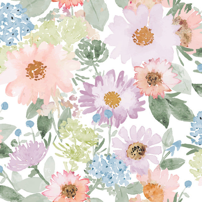Clara Jean Southern Charm Peel & Stick Wallpaper Peel and Stick Wallpaper RoomMates Roll Pastel 