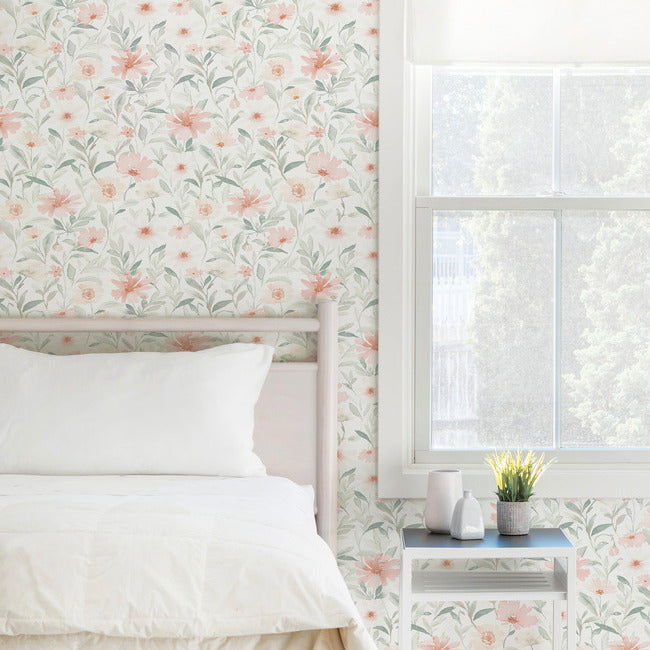 Clara Jean Flower Market Peel & Stick Wallpaper Peel and Stick Wallpaper RoomMates   