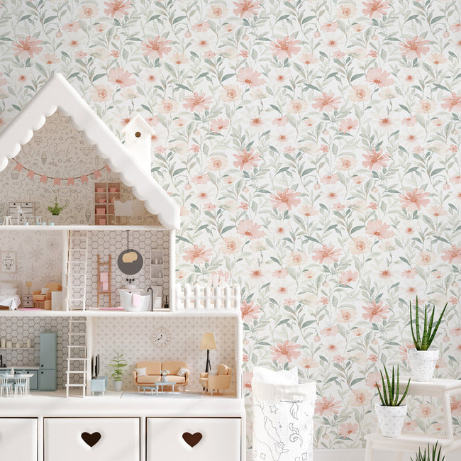 Clara Jean Flower Market Peel & Stick Wallpaper Peel and Stick Wallpaper RoomMates   