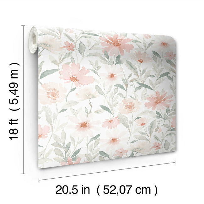 Clara Jean Flower Market Peel & Stick Wallpaper Peel and Stick Wallpaper RoomMates   