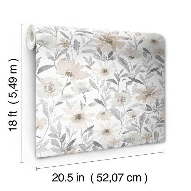 Clara Jean Flower Market Peel & Stick Wallpaper Peel and Stick Wallpaper RoomMates   