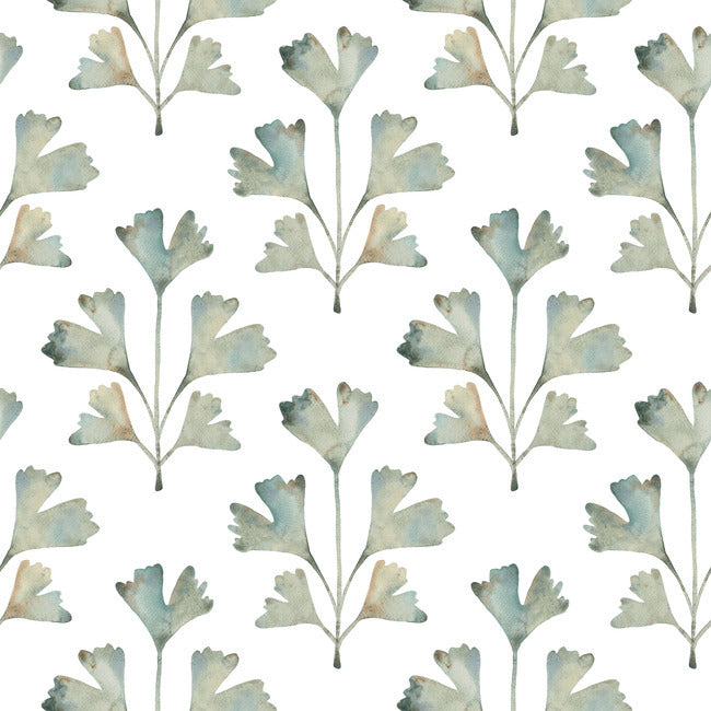 Cat Coquillette Gingko Peel & Stick Wallpaper Peel and Stick Wallpaper RoomMates Roll Jade 