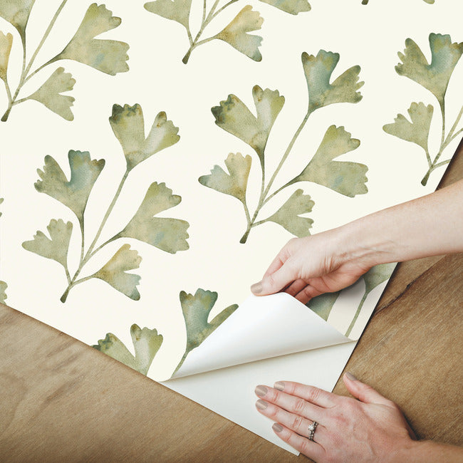 Cat Coquillette Gingko Peel & Stick Wallpaper Peel and Stick Wallpaper RoomMates   
