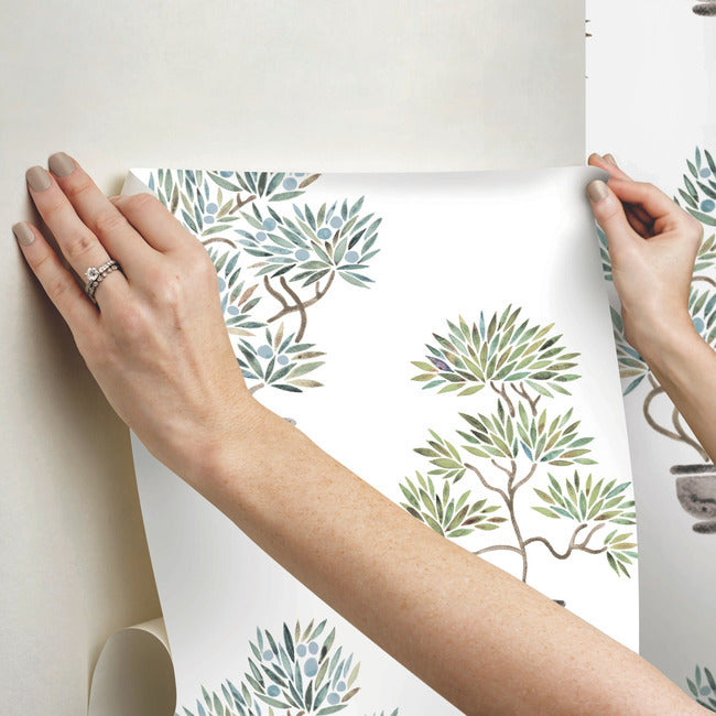 Cat Coquillette Bonsai Peel & Stick Wallpaper Peel and Stick Wallpaper RoomMates   