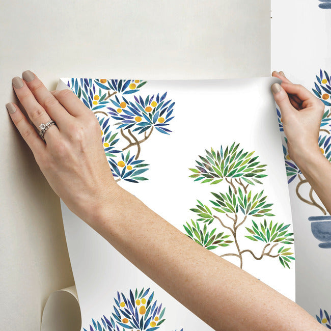 Cat Coquillette Bonsai Peel & Stick Wallpaper Peel and Stick Wallpaper RoomMates   