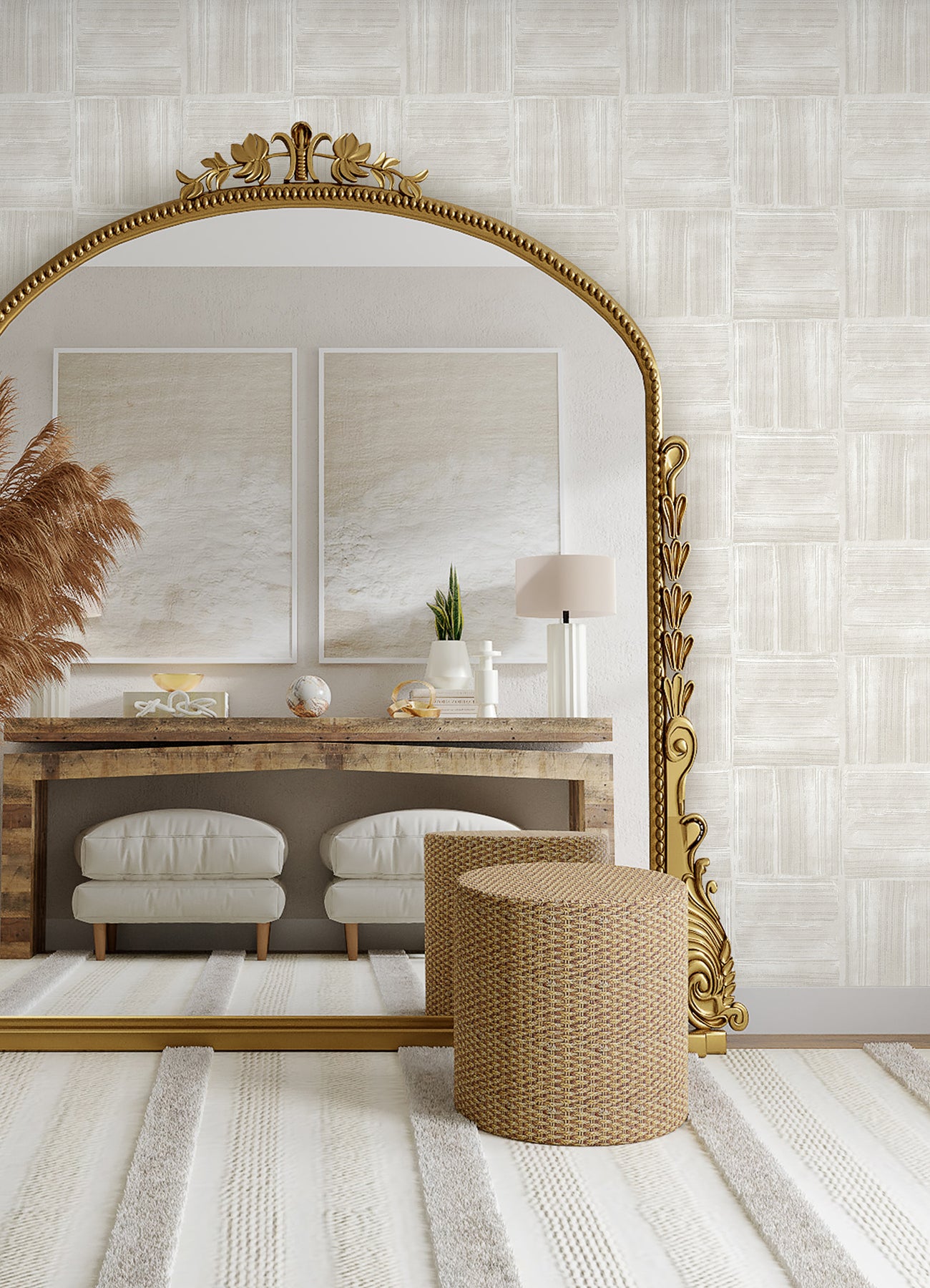 Dimensional Square Plaster Peel and Stick Wallpaper Peel and Stick Wallpaper RoomMates   