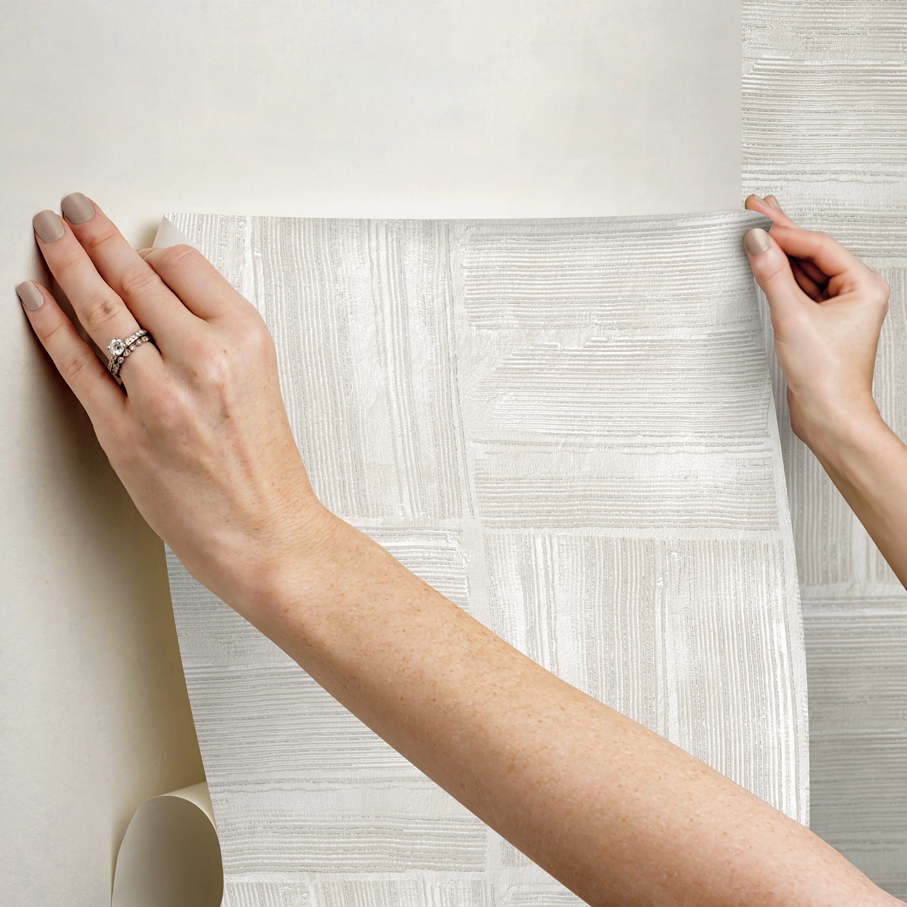 Dimensional Square Plaster Peel and Stick Wallpaper Peel and Stick Wallpaper RoomMates   