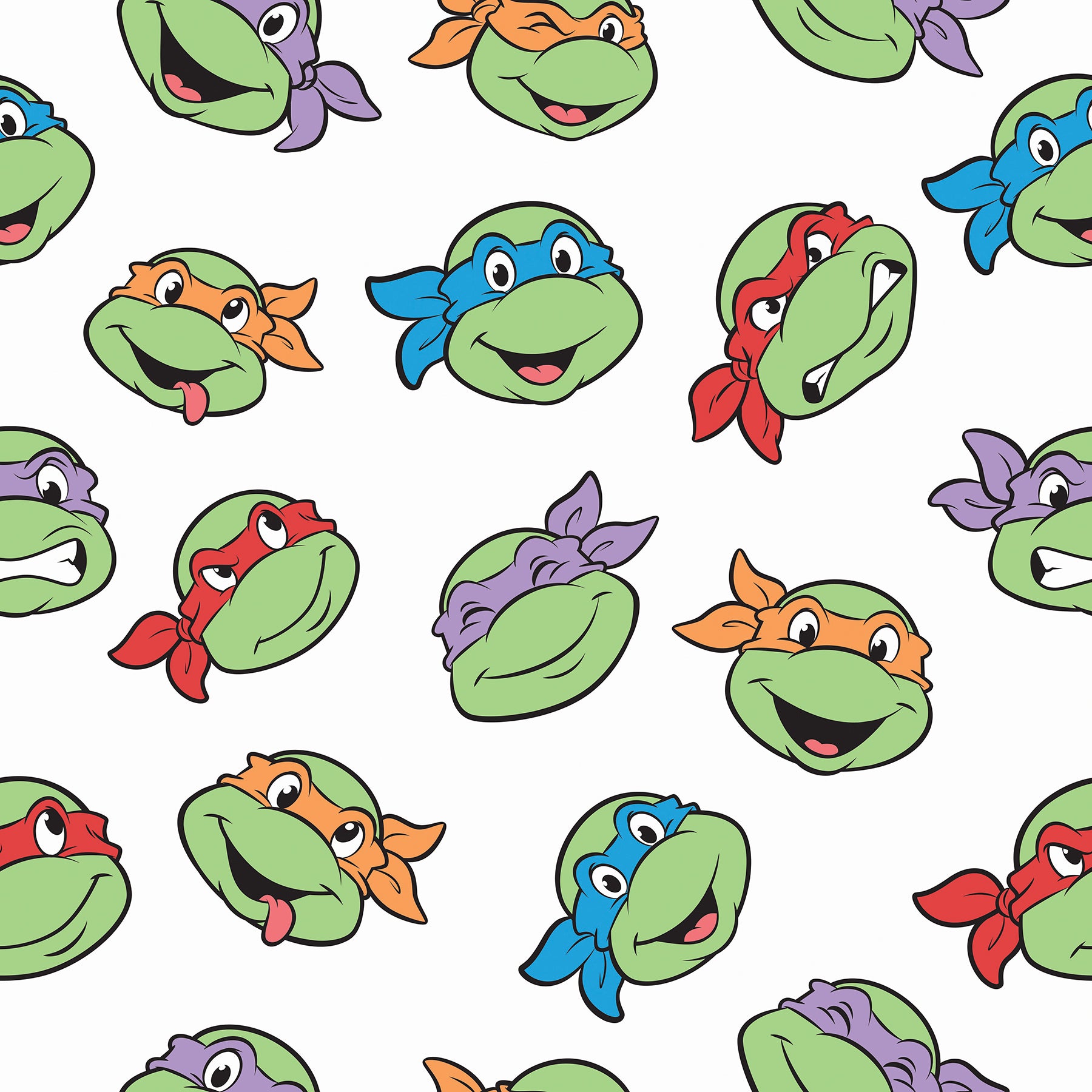 Teenage Mutant Ninja Turtles Character Faces Peel and Stick Wallpaper Peel and Stick Wallpaper RoomMates Roll White 
