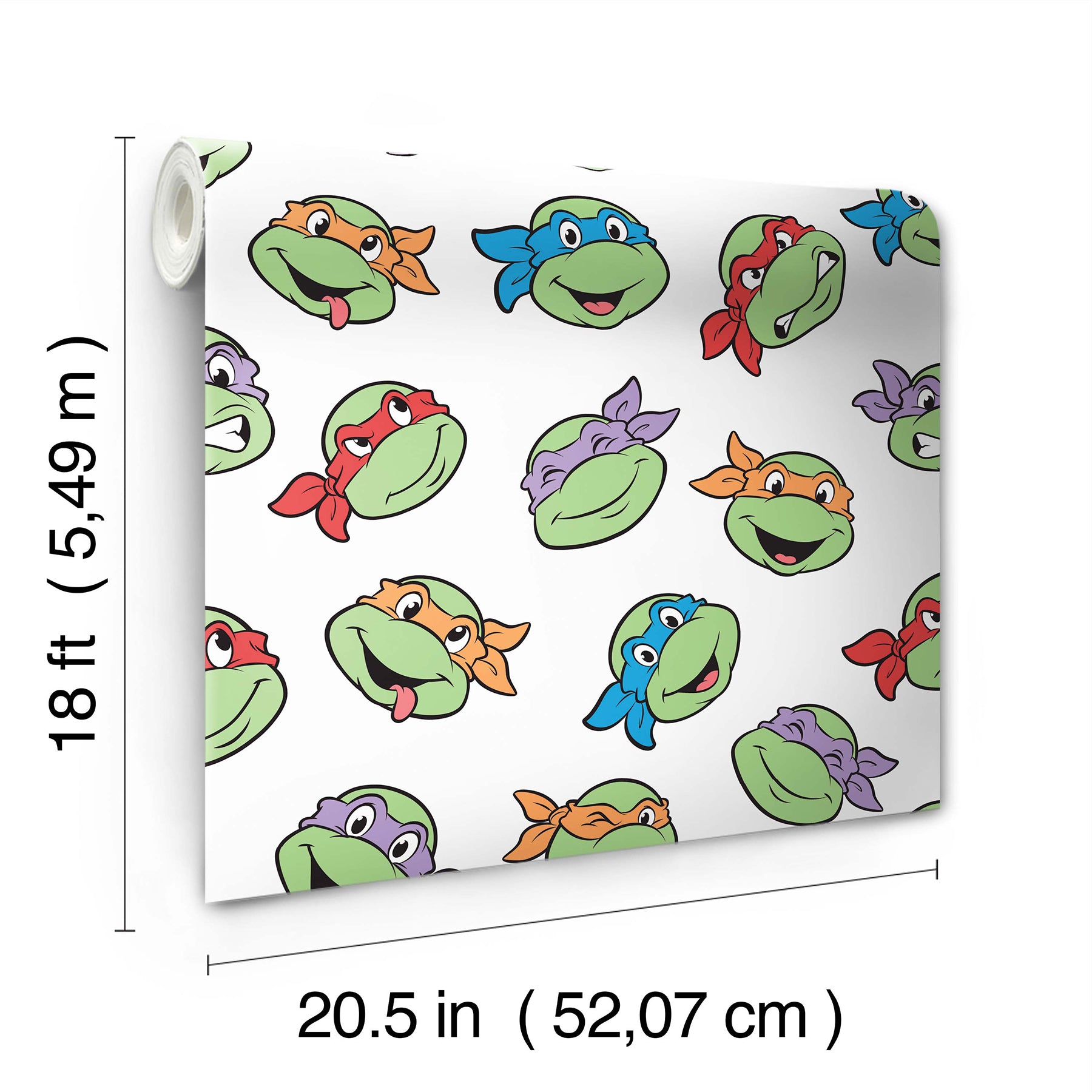 Teenage Mutant Ninja Turtles Character Faces Peel and Stick Wallpaper Peel and Stick Wallpaper RoomMates   