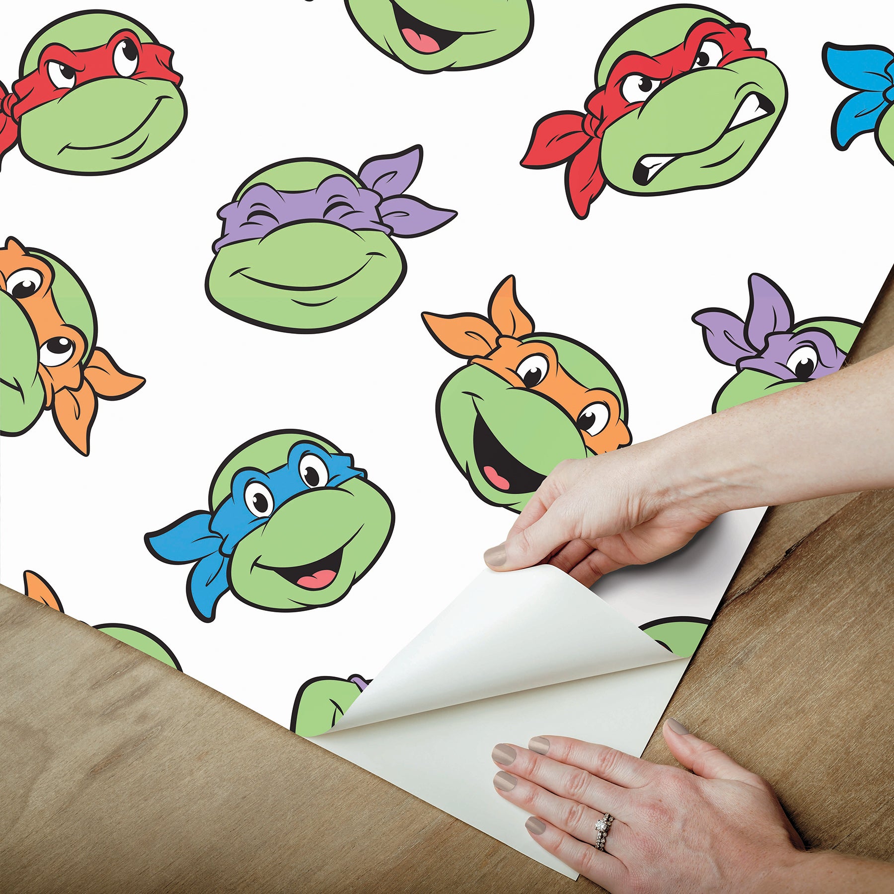 Teenage Mutant Ninja Turtles Character Faces Peel and Stick Wallpaper Peel and Stick Wallpaper RoomMates   
