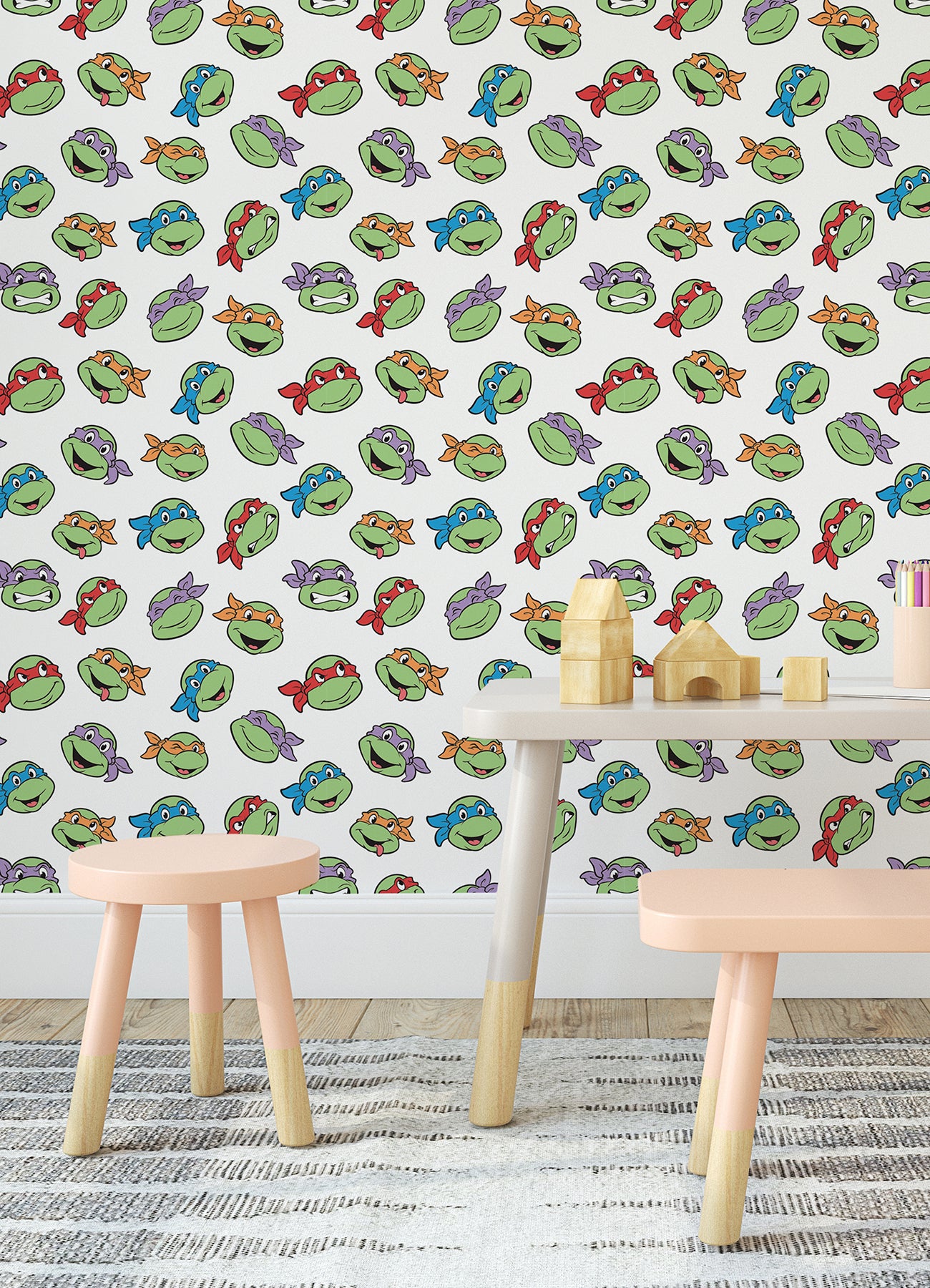 Teenage Mutant Ninja Turtles Character Faces Peel and Stick Wallpaper Peel and Stick Wallpaper RoomMates   