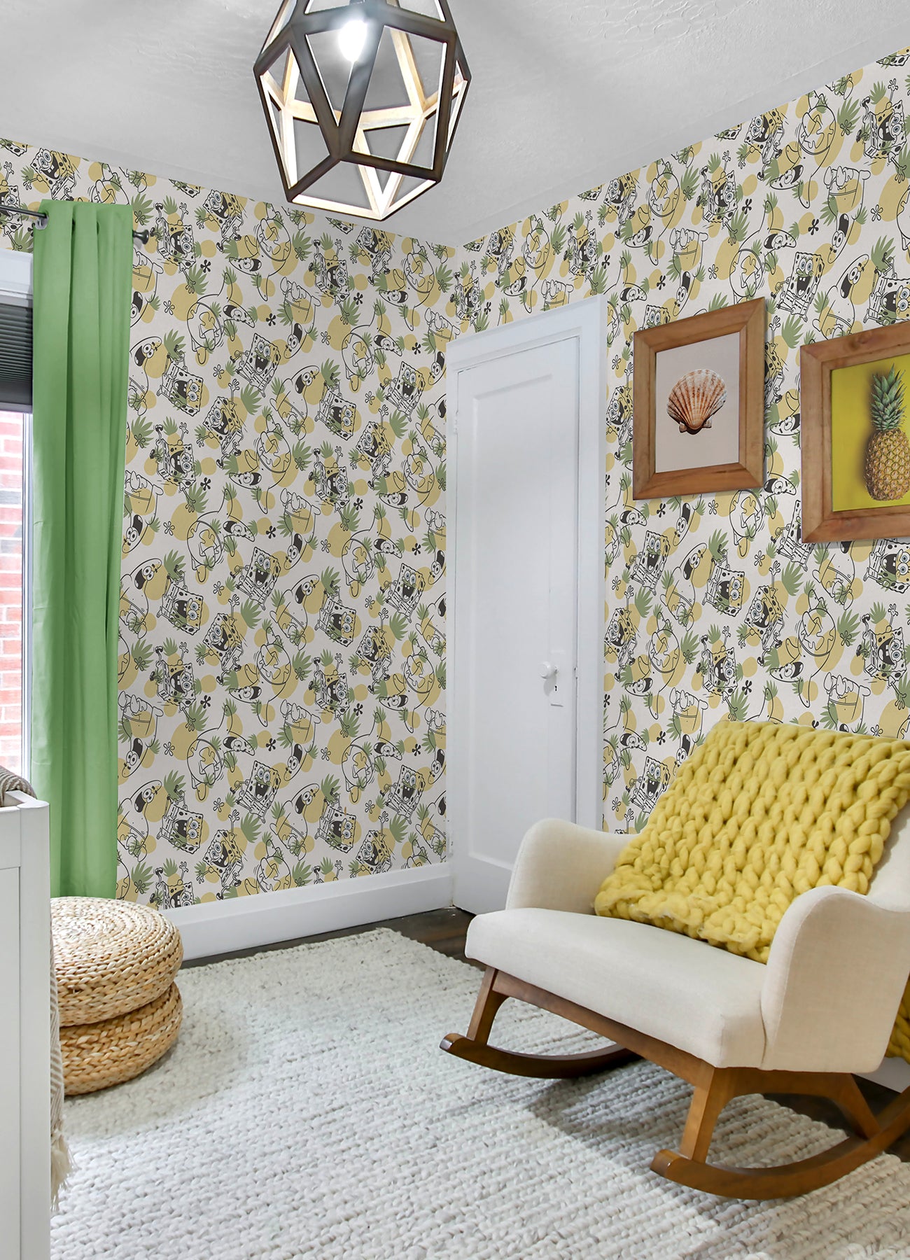 SpongeBob SquarePants Pineapple Toss Peel and Stick Wallpaper Peel and Stick Wallpaper RoomMates   
